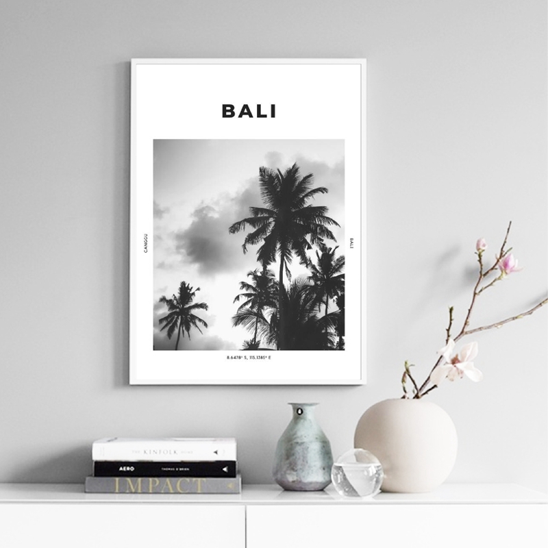 Photography Bali - バラのトラベルプリント黒白の写真ポスター壁アート座標cangguつぼみの木熱帯の写真家の装飾