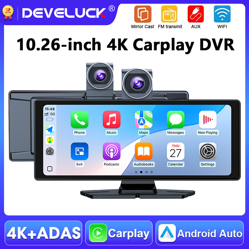 Photography Videography - 10.26インチADASダッシュカム4KフロントカメラワイヤレスCarplay Android Auto対応車載インテリジェントスクリーンダッシュボードビデオレコーダー車載DVR