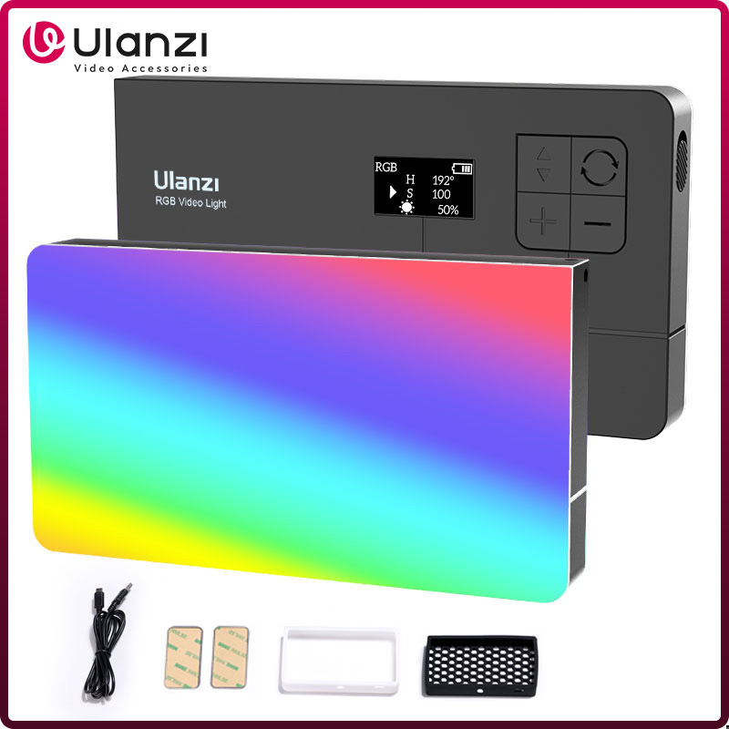 Pixel Art Led Panel - ルanzi-写真およびカメラ用のLEDビデオライトlt002,7インチ,反転ランプrgb 2500-9000k,ハニカム付き,4000mah