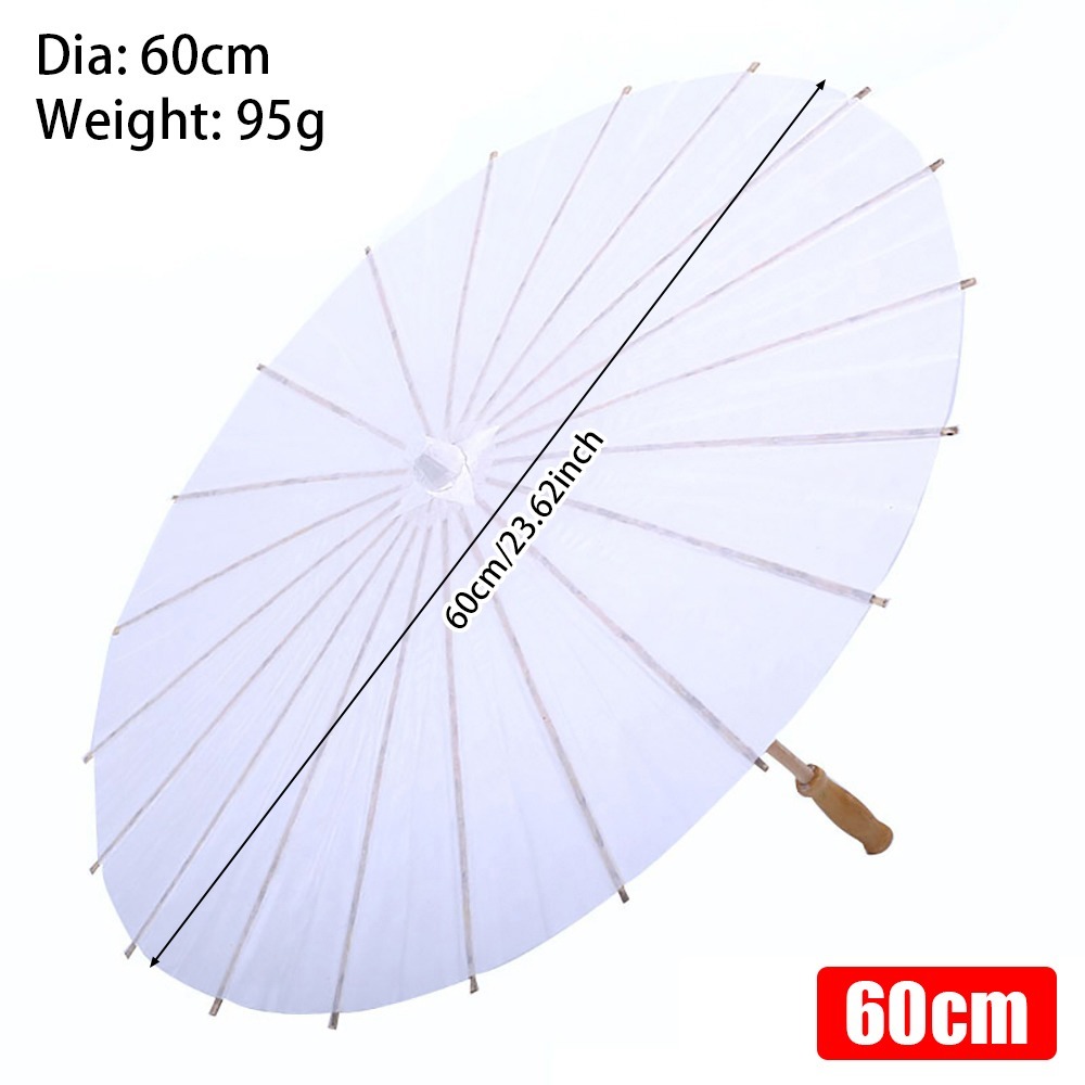 Photography Umbrella - 1 個 20/30/40/60 センチメートル紙傘色付きロングハンドル絵画用品 DIY 手作り空白写真小道具