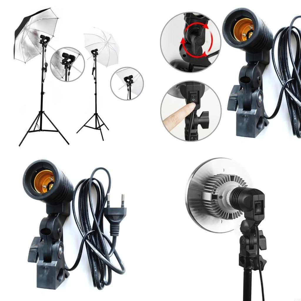 Photography Umbrella - E27 ライトスタンド傘リフレクターサポート装備フォトスタジオ用ロングケーブル