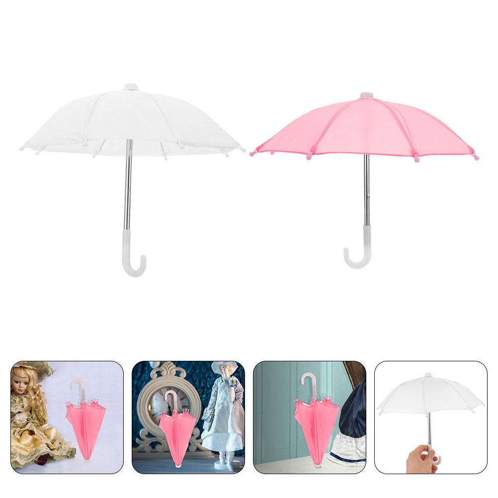 Photography Umbrella - 2個セット スタイリッシュなミニ傘 ドールハウス装飾 ミニチュア傘 小さな傘 マイクロシーン
