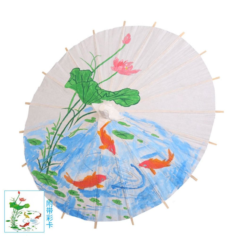 Photography Umbrella - 白い装飾的な手作りのベビーシャワー用長柄傘、記念日、絵画用品、紙傘、写真撮影用小道具、ダンス用小道具