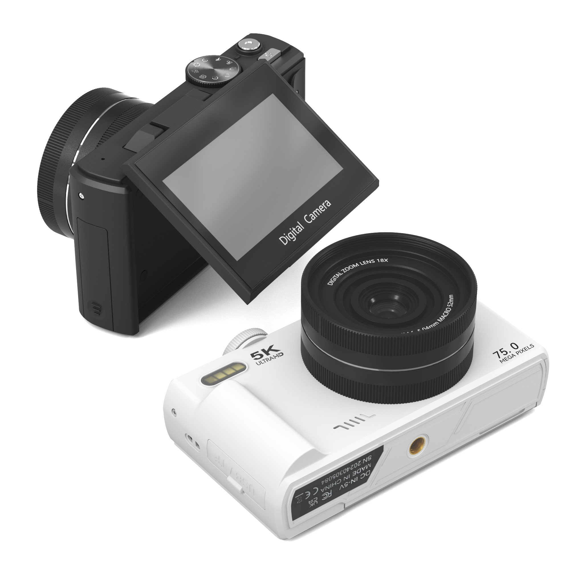 メーカー製5K Wifiミニデジタルカメラ、3インチ180度 - Photography Videos のレビューと価格
