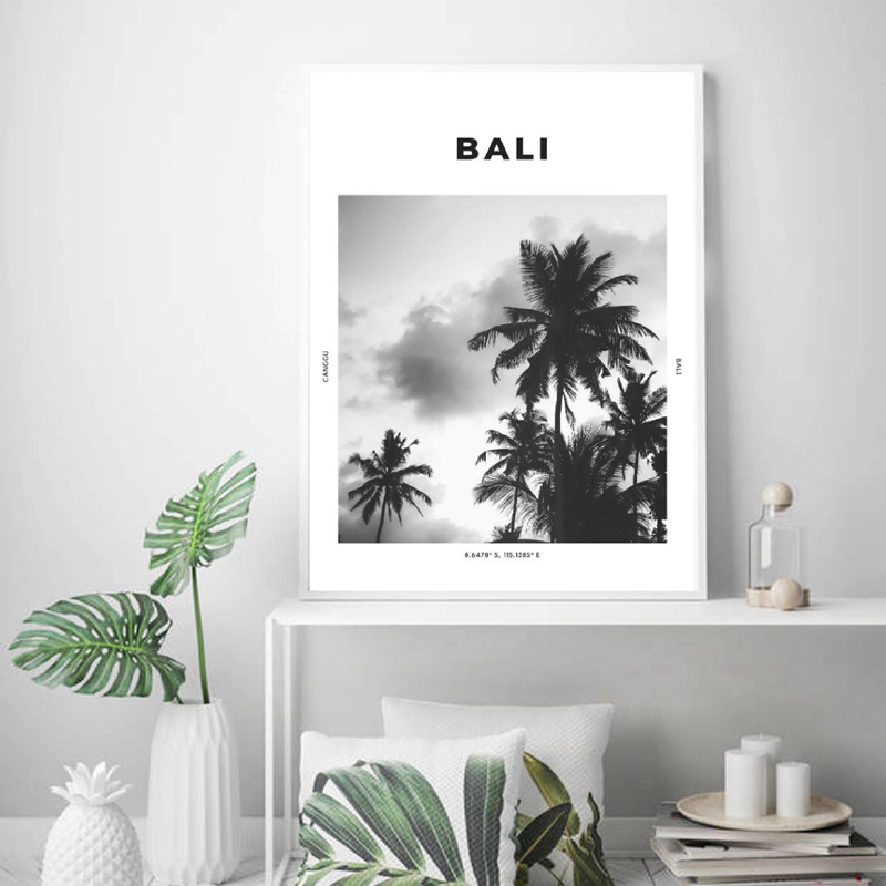 バラのトラベルプリント黒白の写真ポスター壁アート座標cang - Photography Bali のレビューと価格