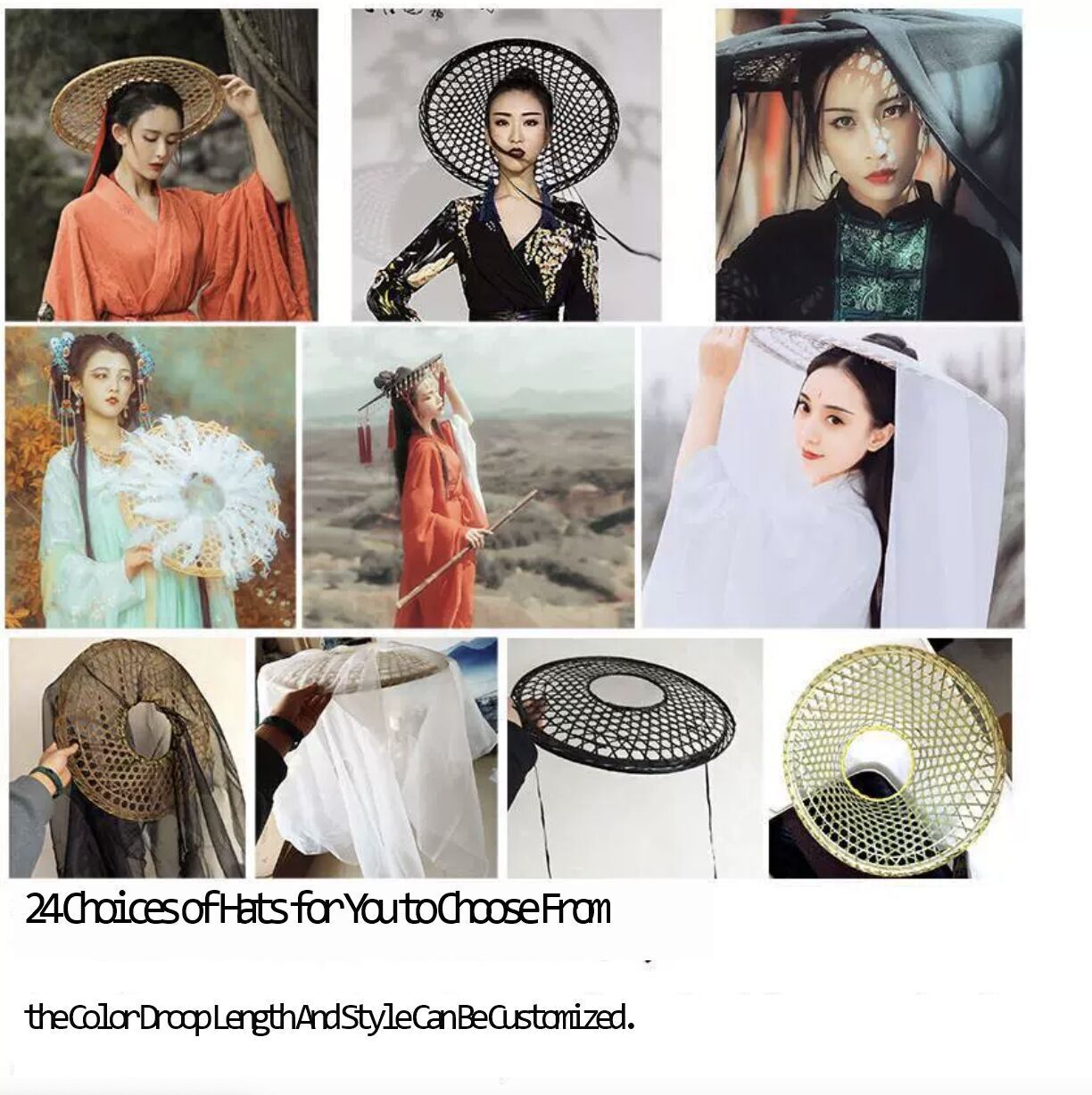 女性の写真アクセサリー,武道,古いスタイル,竹の帽子,カバー - Photography Umbrella のレビューと価格
