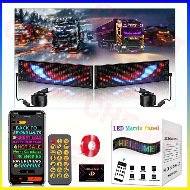LEDディスプレイ トラックアイ カーサイン Bluetoo - Pixel Art Led Panel のレビューと価格