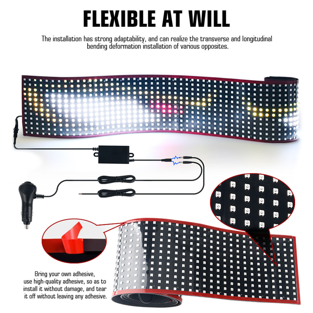 LEDデビルアイアンビエントライト フレキシブルウィンドシー - Pixel Art Led Panel のレビューと価格