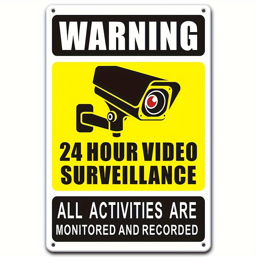 24時間365日ビデオ監視警告標識 - セキュリティカメラの - Photography Videography のレビューと価格