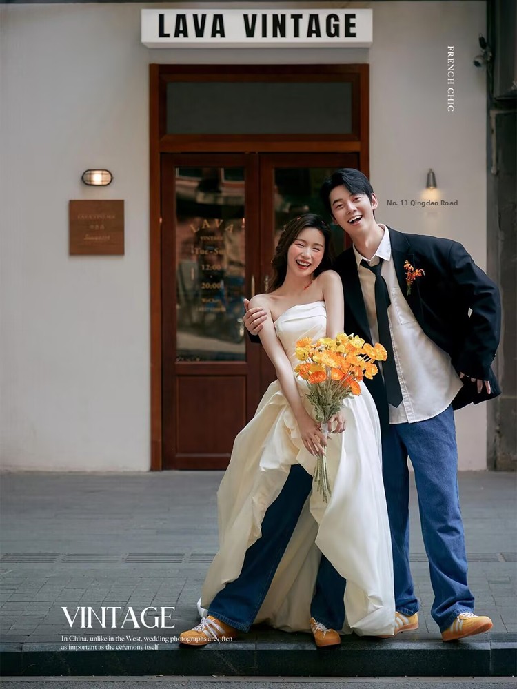 ファッショナブルな韓国スタイルのデニムストリートスナップウェ - Photography Wedding のレビューと価格