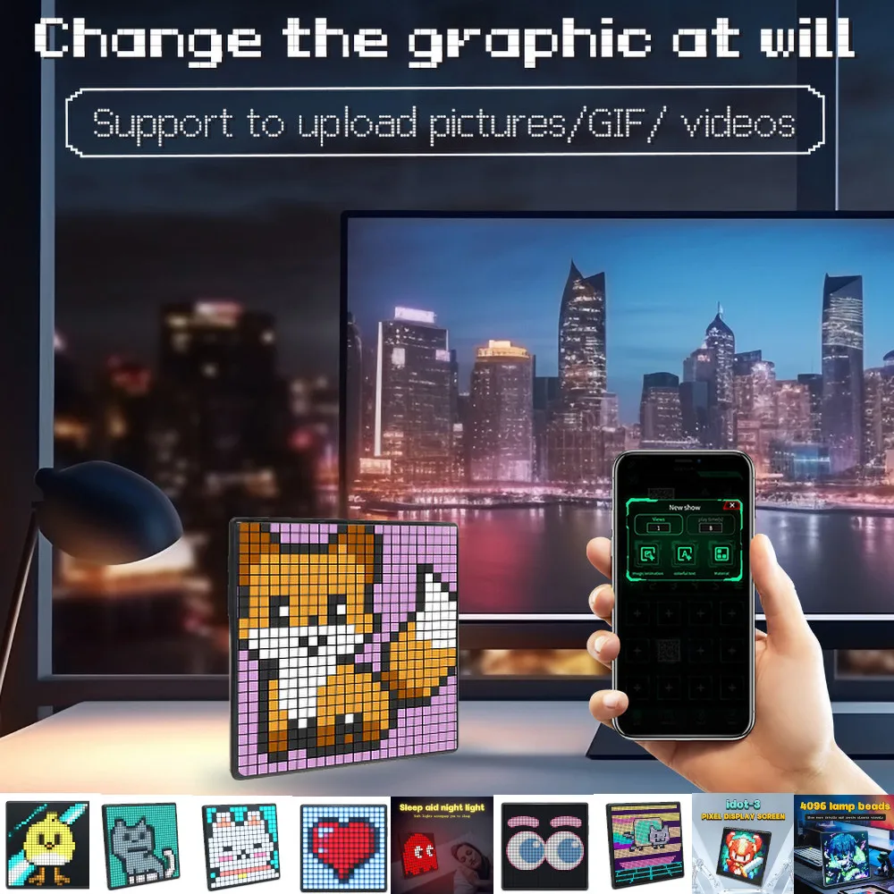 新型64x64 LEDピクセルディスプレイ スマートアプリ制 - Pixel Art Led Panel のレビューと価格