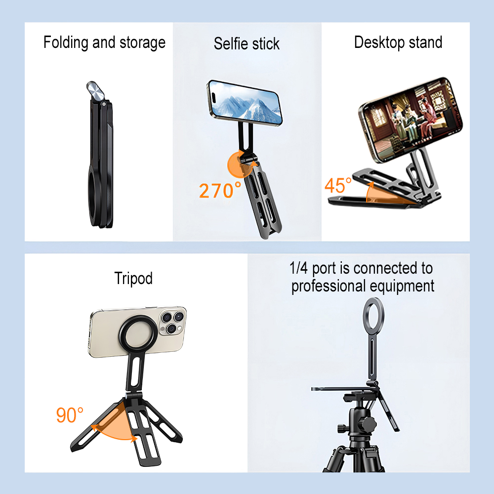 マグネット式スマホホルダー 四軸360度回転 °   回転折 - Photography Videos のレビューと価格